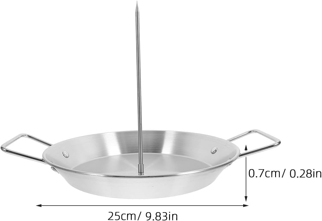 Stainless Steel Bbq Skewers Set with 3 Detachable Vertical Skewer Rods 10in Natural Color for Grilled Chicken Pan and Kabob Rack Compatible with Outdoor Grilling