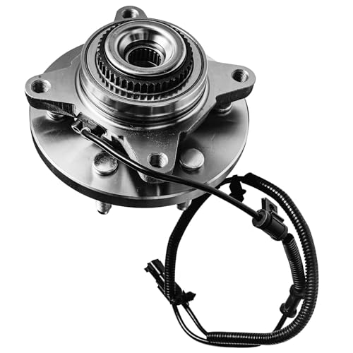 Image of Detroit Axle - Front Brake Kit for 4WD 2011-2014 Ford F-150 Expedition Lincoln Navigator Drilled & Slotted Brake Rotors Ceramic Brakes Pads Wheel Bearing Hubs 2012 2013 Replacement