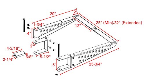 Quick Products QP-BMCSA RV Bumper-Mounted Cargo Support Arms - Includes Optional Adjustable Brace