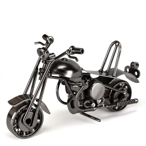 Listado de Adornos para comprar online. 47 NIERBO Decoración de Metal de Motocicleta, Modelos de Moto de Vintage, Decoración de Arte, Adornos de Oficina en Casa, Regalos para Hombres Amigos, Papá, Hijo, él (Negro)