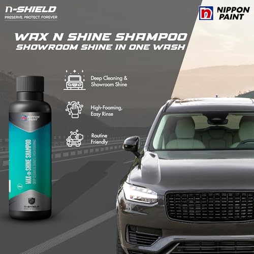 Image of Nippon Paint Pack of 2 Wax N Shine Car Shampoo 250ml | High Foaming Car Wash for Deep Cleaning, Long Lasting Wax Protection & Glossy Finish | Safe for Car Paint, Coating & Exterior Surface Care