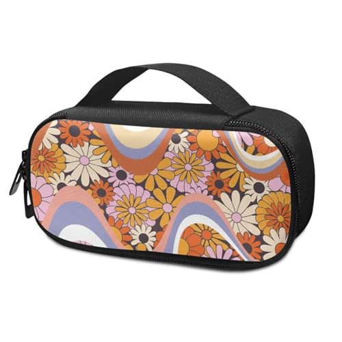 Suhoaziia Sac isotherme de voyage hippie pour diabétique, trousse de rangement pour test de diabète, kit de moniteur de glycémie, bandelettes de test de glycémie, étui de rangement de grande capacité