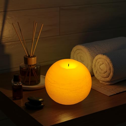 Image of Flameless Candles with Remote & Timer,4 inch H LED Battery Operated Round Candle 2 Pack,Real Wax Christmas Candle Lights Flickering for Christmas Gift Wedding Home Decor (Ivory)