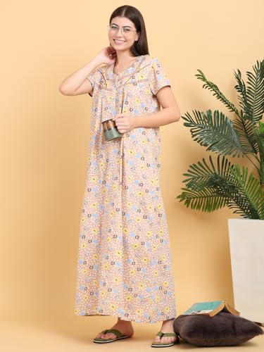 Image of Sweet Dreams Women's Cotton Maxi Night Dress Nightgown