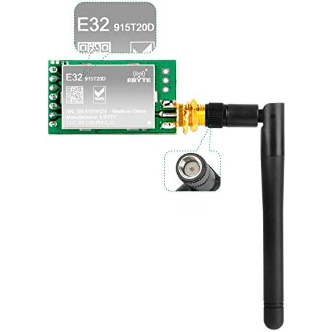 Gowoops SX1276 LoRa Radio Wireless 862-930MHz 915MHz UART Serial Module Transmitter Receiver + 915Mhz 3dBi SMA Antenna, Compatible with Arduino STM32 51 Single Chip Microcomputer Cover