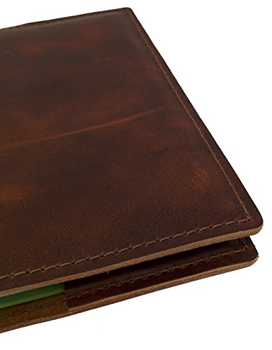 Thick Top Grain American Cowhide Leather Cover By Diy Indispensables For Included Us Military Log Record Book 5-1/4 X 8 Inch Nsn 7530-00-222-3521 Refillable Made In Usa (Saddle Rustic) #TOP5