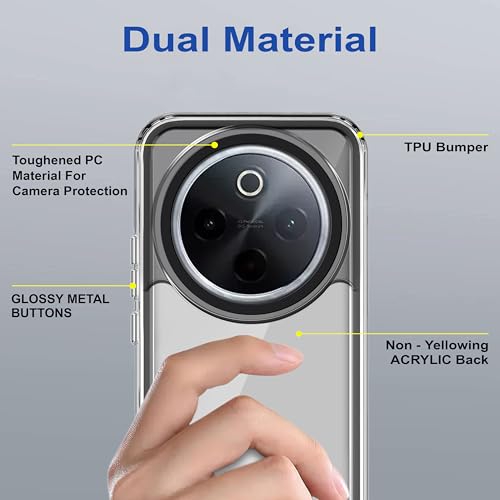 Image of Zapcase Back Case Cover for iQOO Z10 5G | Compatible for iQOO Z10 5G Back Cover | Case Cover with Camera Protection | (TPU + PC | Translucent Black)