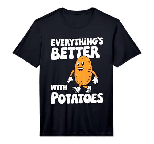 Funny Retro Potato Men Women Boys or Girls Potatoes Performance T-Shirt