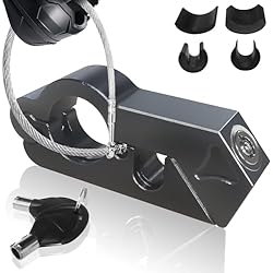 Candado De Freno Para Moto LGVOA Candado Moto, Bloqueos de Freno para Moto + Cerradura de Casco, Bloqueo del Manillar de AleacióN de Aluminio, Antirrobo de Seguridad Universal para Moto Scooter Bicicletas (Negro)