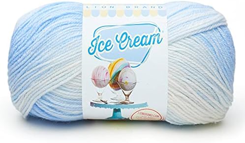 Lion Brand Yarn Company 100 Percent Acrylic Ice Cream Yarn, Strawberry, 923-207