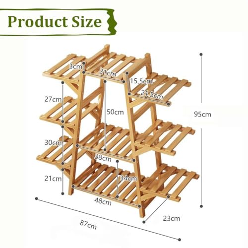 Support à plantes en bois intérieur extérieur étagère fleurs balcon terrasse - 8