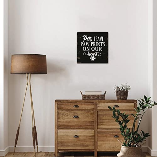 Classic Style Farmhouse Wooden Pallet Sign Plaque Pets Leave Paw Prints On Our Heart Wood Board Plank Hanging Sign Country Home Wall Hanging Decor For Indoors Outdoors Front Door 10X10 Inch #TOP6