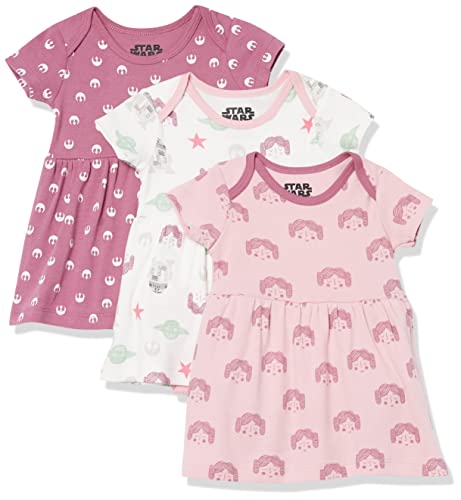 Image of Amazon Essentials Disney | Star Wars | Princess Baby Girls' Dresses, Pack of 3