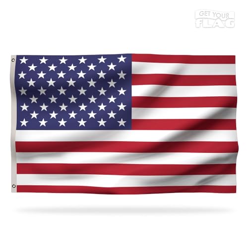 Drapeau Américain Premium 150x90cm - États-Unis, USA Résistant et de Haute Qualité Avec 2 Œillets Métalliques - Soyez Fier de Porter Vos Couleurs !
