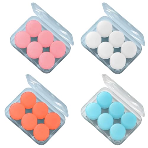 UIEXAY 12 Pares De Tapones Para Los Oídos Para Dormir Con Cancelación De Ruido, Reutilizables, De Silicona Suave, Tapones Para Los Oídos (Azul, Naranja, Rosa, Blanco)