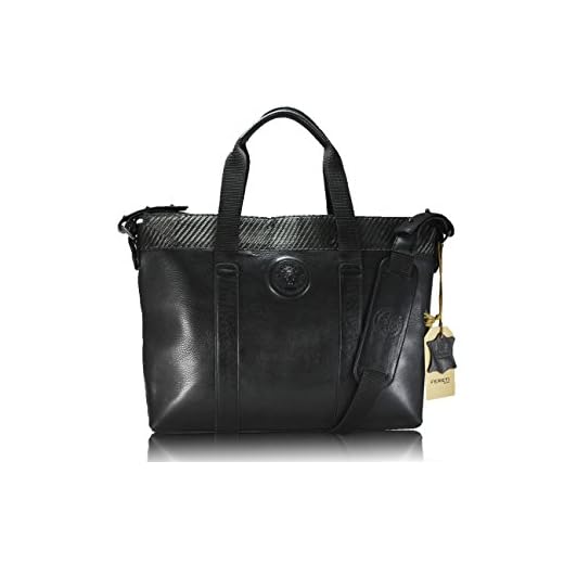 FERETI borsa portatile tracolla nero uomo vera pelle fibra di carbonio Leone 3D