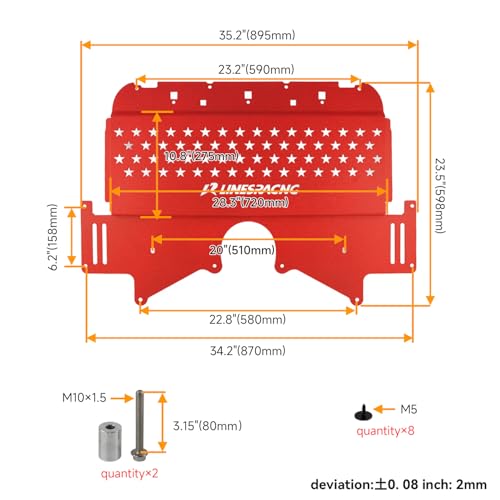 Image of Oil Cooler Skid Plate Compatible with BMW G80 G82 M3 M4 G87 M2 2021-2024 Aluminum Red