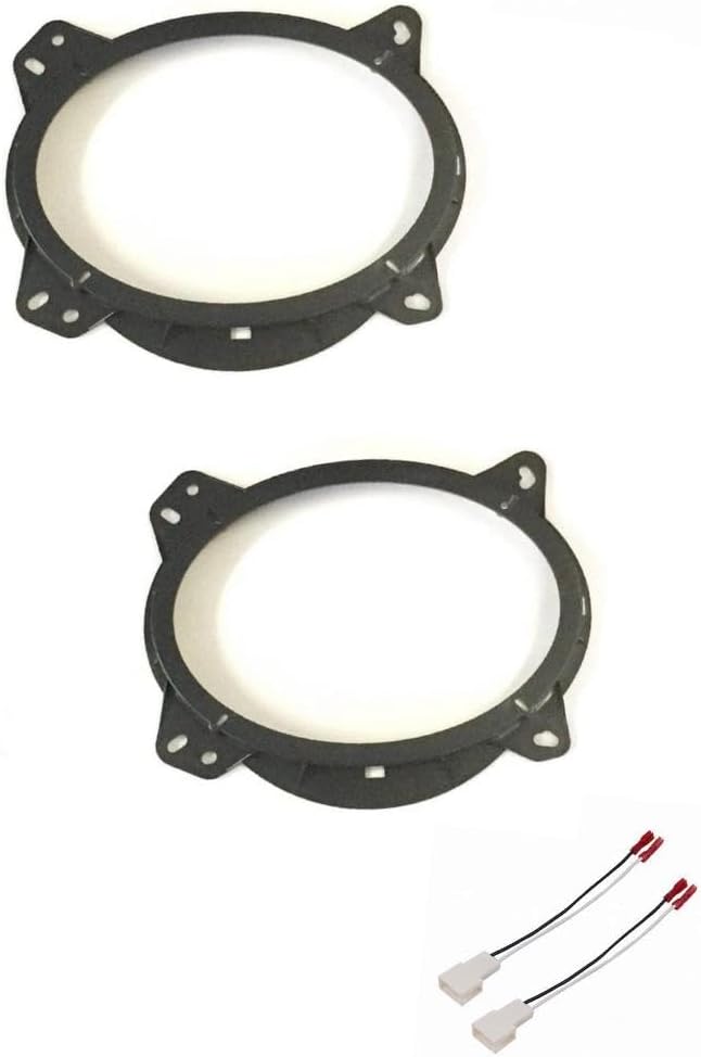 6x9 Front Door Car Stereo Speaker Install Adapter Plates and Speaker Connection Wire