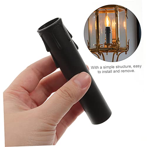 Sewoart 24Pcs Tear Candle Tube Plastic Candle Holders E12 Socket E14 Bulb Chandelier Candle Sleeves Parts Plastic Candle Cover Light Bulb Socket Cover Chandelier Accessories Socket Holders #TOP2