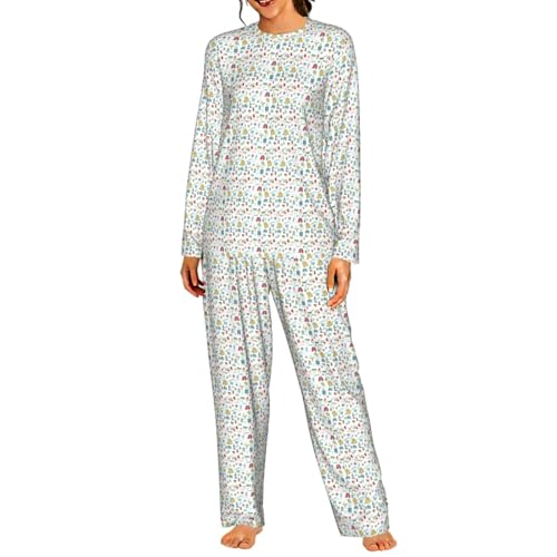Ensemble de pyjama assorti manches longues pour femme Abstraction Biology Chemistry4