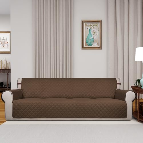 image for PureFit Reversible Quilted Sofa Cover, Water Resistant Slipcover Furni
