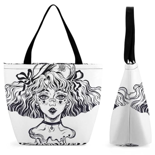 Sac de shopping pour voyage peint à la main grand volume pratique femme