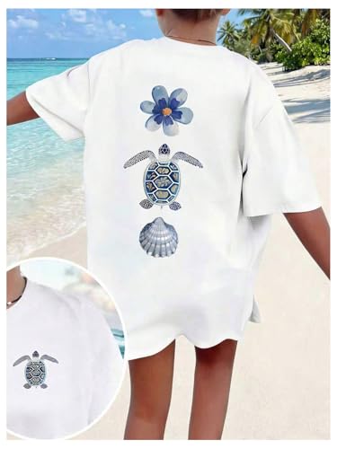 Image of RoseSeek Girl's Graphic Tees Short Sleeve Crewneck T Shirts Casual Summer Tops Cute Preppy Clothes