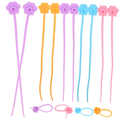 20 piezas de sujetadores de cables multipropósito de silicona en colores aleatorios