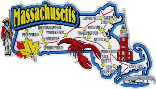 Imán decorativo Massachusetts de goma flexible miniatura 1