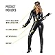 Morph Schwarzer Catsuit für Damen, Leder Jumpsuit, Katzenkostüm, Perfekt für Karneval und Halloween, L