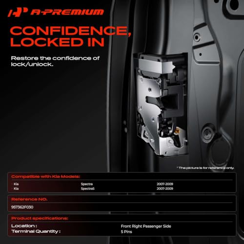 Image of A-Premium Front Right Passenger Side Door Lock Actuator Compatible with Kia | for Spectra /Spectra5 2007-2009