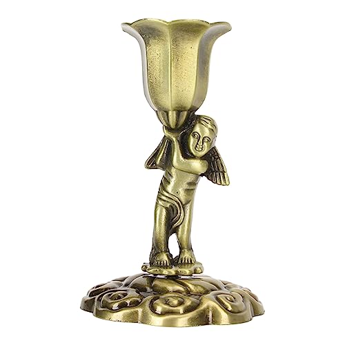 Candelabro de ángel, candelabro dorado, decoración navideña vintage, estatua de ángeles querubines, portavelas, ideal para bodas, café, mesa de comedor, repisa de chimenea