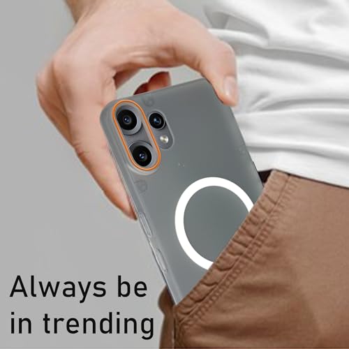 Image of Compatible for CMF by Nothing Phone 2 Pro Frosted Translucent Hard Back | Only Compatible with Wireless Magnetic Accessories | Thin and Slim Magnetic Back Cover (Clear)