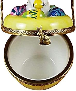Bunny In Basket - Limoges Box Authentic Porcelain Figurine From France
