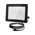 ZHPINGMX 100W LED Flood Light Outdoor, 10000LM Super Bright Floodlight Outside Work Lightwith Plug, 6500K Daylight White LED Flood Light Outdoor, IP66 Waterproof Outdoor Flood Light-1Pack
