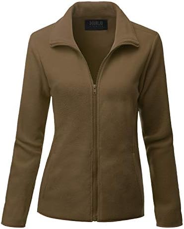 DOUBLJU Womens Long Sleeve Full-Zip Thermal Basic Fleece Jacket with Plus Size