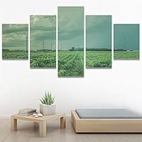 SIGNWIN 5 Panel Canvas Wall Art Modern Art Country Dramatic Global Landscape Multicolor Photography for Home Decorations Ready to Hang - 60