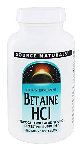Betaine HCL 650mg Source Naturals, Inc. 180 Tabs
