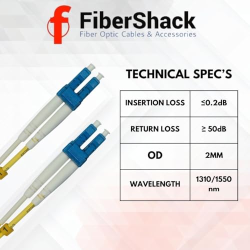 Cable de fibra LC a LC monomodo OS2 con conectores LC-UPC dúplex de 1 metro 4