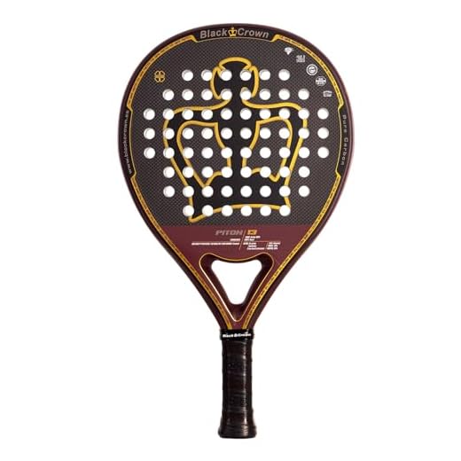 Black Crown - Pala Piton 13, Forma Redonda, Goma SC Black EVA Media, Doble Tubular Carbono 100%, Carbono 3K + Low Density Piton Glas, Control y Potencia, Textura Rugosa Sandspin, Alta Durabilidad