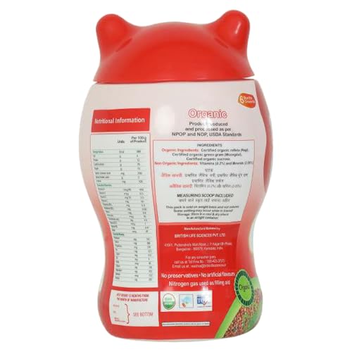 Image of British Life Sciences Mum's Care Baby Cereal | Ragi & Moongdal Cereal | Certified Organic Ingredients | From 6 Month Onwards | Infant Cereal | Protein, Calcium & Iron for Babies | Easy to Digest | Rich in Fibre | 400 gm