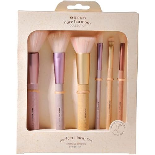 Beter Ensemble de pinceaux de maquillage Pure Harmony, 6 pinceaux pour le visage et les yeux, ensemble de pinceaux de maquillage pour poudres, fond de teint, fard à joues et fards à paupières, idéal