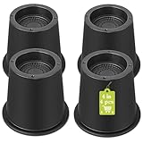 Yookwutar 4 Pack Furniture Risers 4 Inch, Bed Risers Heavy Duty for Table Desk Couch Chair Sofa Cabinet Bed Frame Dorm, Round Table Leg Risers Lift Height 4", Black