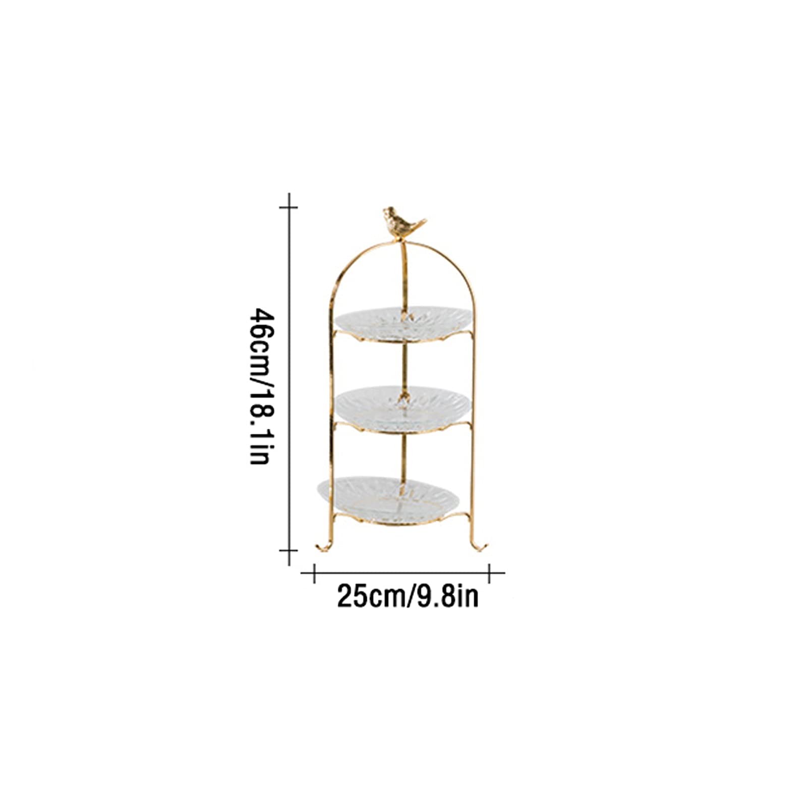 Présentoir à Gâteau Three-Couble Lumineux Gâteau Affichage du gâteau Multifonctionnel Glass Dessert Stand Cupcake Plateau de service pour fête de thé, mariage et anniversaire Stand de Gâteaux