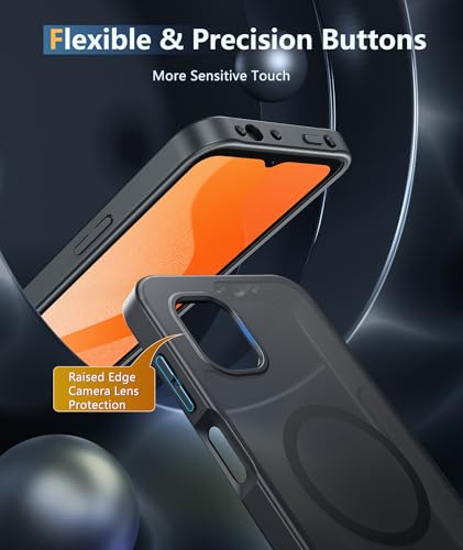 Image of FNTCASE for Samsung-Galaxy XCover7 Pro Case: for XCover6 Pro Case [Compatible with Magsafe] Translucent Matte Cases with [Screen Protector] Military Grade Shockproof Protective Phone Cover -Black