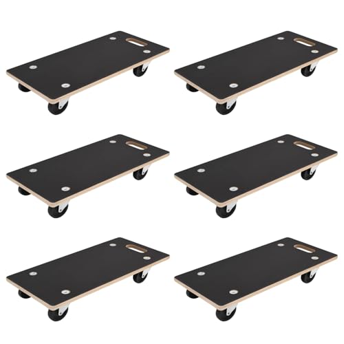 vidaXL Chariot de Transport 6 pcs Gris Contreplaqué, Chariot de Travail Portable Robuste, Plateforme de Transport Durable, Design Compact Mobile