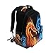 Kcldeci Red Blue Fire Dragon School Backpack Galaxy Teens Girls Boys Kids Bookbag, Monster Animal Water Resistant Elementary Travel Computer Daypack for Age 4-12 Years