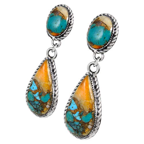 Spiny Oyster Turquoise Earrings in 925 Sterling Silver (Select style)2