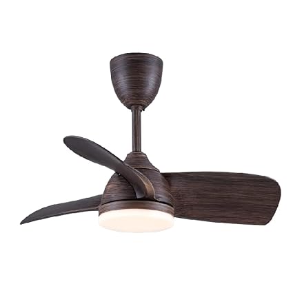 Fanzart Minion Walnut- 28? Contemporary fan with 3 x ABS Walnut finish blades, BLDC motor, Summer-Winter Feature, Multi Coloured LED and Remote Control