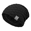 UPhitnis Cappello Beanie Uomo Inverno – Cappello Invernale Unisex Uomo Donna Berretto Lungo Cappello Lavorato A Maglia Cappuccio Inverno Nero Uomo Caldo Berretto Lavorato A Maglia Foderato